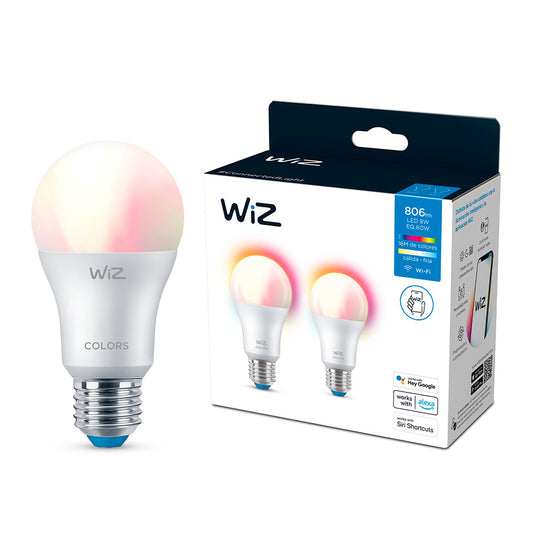 Set 2x Ampolletas Wiz Multicolor A60 E27 60W