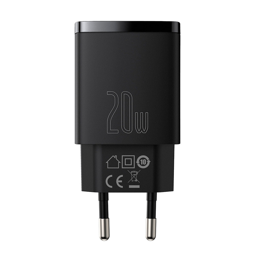 Cargador de Carga Rápida Dual USB y USB-C 20W Baseus