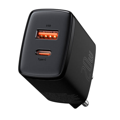 Cargador de Carga Rápida Dual USB y USB-C 20W Baseus