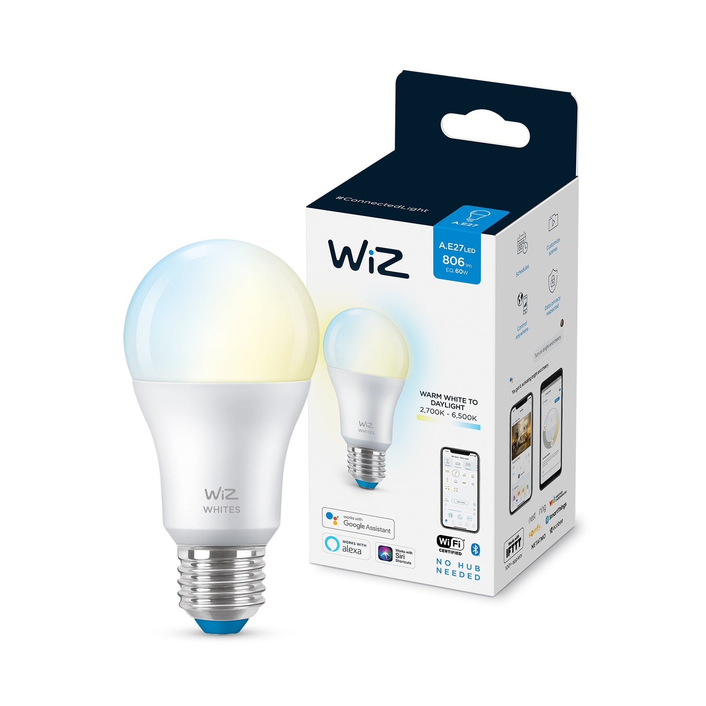 Pack Ampolleta LED Wiz Wifi Luz Calida/fria 9w E27