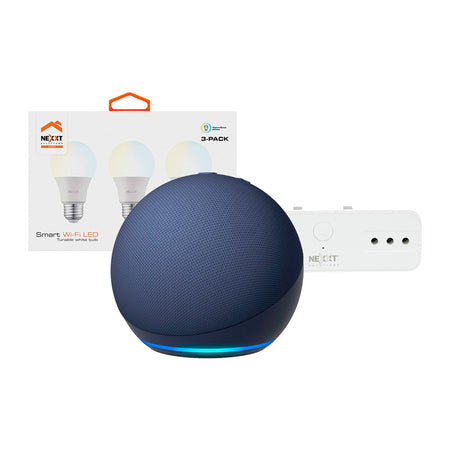 Kit Alexa Echo Dot 5 Black + Ampolleta Wifi Luz Cálida y Fría E27 –  BLU/STORE