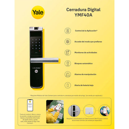 Smart Pack Cerradura Digital Yale YMF40+Zigbee+Yale Connect